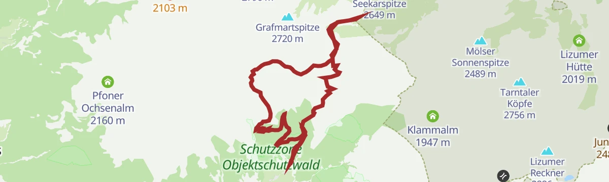 Route map: Seapnalm - Grafmart - Naviser Sonnenspitze